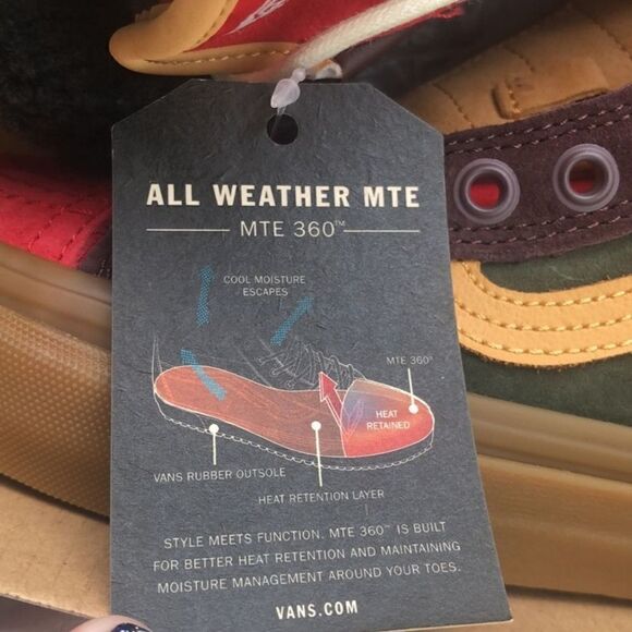 New Vans Sk8 Hi 46 All Weather MTE DX Poinsettia Red Green Gumsole Shoes Size 6 - Picture 14 of 15